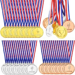 Pllieay Winner Medals Gold Silver and Bronze Medals for Party Decoration and Awards