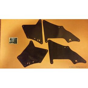Set of Four Splash Shields with Clips for FJ Cruiser 2007-2014 (Fender Liner, Apron, Shield, Splash Guard, Skirt, Guard, Seal, Splash Seal) F
