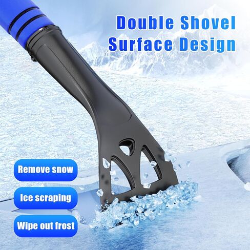 Augeny 25" Car Snow Scraper and Brush, 3 in 1 Detachable Scratch Free Snow Brush with Comfortable Foam Grip, Extendable Universal Winter Snow Removal Tool for Car Windshield Window (Blue) in Kuwait
