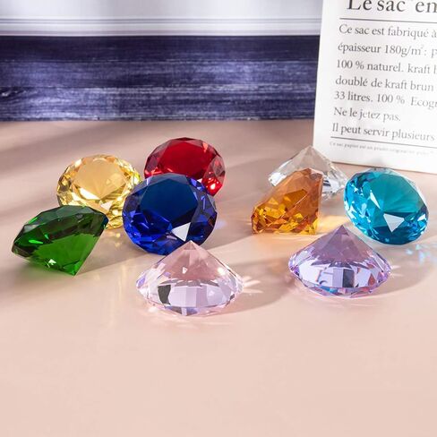 LONGWIN 50mm (2") Crystal Faceted Diamond Paperweight Wedding Favor Home Decor in Saudi Arabia