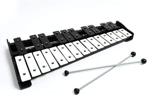 إكسيليفون غلوكينسبيل خشبي أسود كبير احترافي مع 25 مفتاحًا معدنيًا للبالغين والأطفال - يتضمن 2 مضرب احترافي وحقيبة حمل in Kuwait