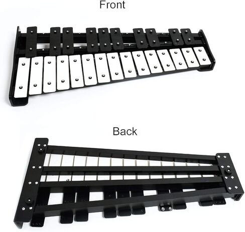 إكسيليفون غلوكينسبيل خشبي أسود كبير احترافي مع 25 مفتاحًا معدنيًا للبالغين والأطفال - يتضمن 2 مضرب احترافي وحقيبة حمل in Kuwait