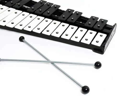 إكسيليفون غلوكينسبيل خشبي أسود كبير احترافي مع 25 مفتاحًا معدنيًا للبالغين والأطفال - يتضمن 2 مضرب احترافي وحقيبة حمل in Kuwait