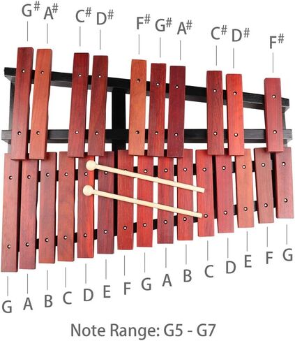 Mr.Power 25 Note Wood Xylophone G5- G7 Glockenspiel الخشبي مع مطرقة، حافظة للاعبين المحترفين في فرقة طلاب المدرسة in Kuwait