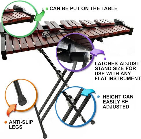 37 Key Professional Chromatic Xylophone with Mallets, Adjustable Stand, and Carrying Bag - Wooden Glockenspiel in Kuwait