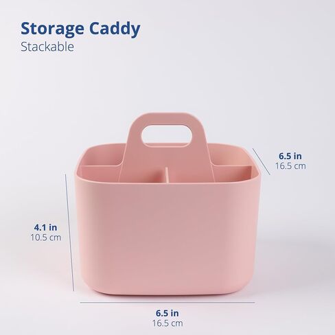 BLUE GINKGO Stackable Organizer Caddy, Rectangle, White, Made in Korea | Portable. Adjustable. Home, Office & School Storage. in Saudi Arabia