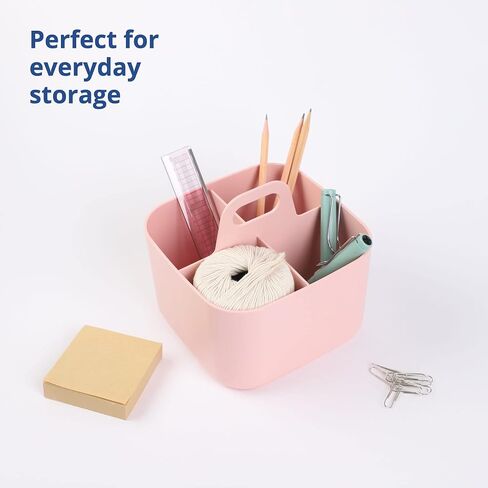 BLUE GINKGO Stackable Organizer Caddy, Rectangle, White, Made in Korea | Portable. Adjustable. Home, Office & School Storage. in Saudi Arabia