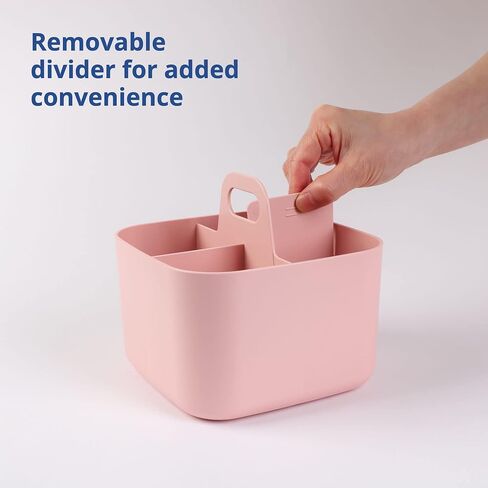 BLUE GINKGO Stackable Organizer Caddy, Rectangle, White, Made in Korea | Portable. Adjustable. Home, Office & School Storage. in Saudi Arabia