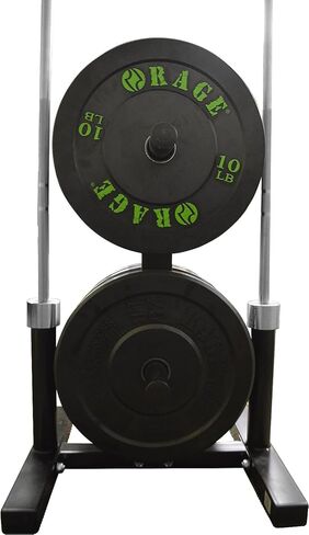 رف الأثقال الأولمبي من RAGE Fitness للأطباق وحامل الأثقال | تتميز شجرة اللوحة هذه بأربعة أعمدة دوران مقاس 15.24 سم × 5.08 سم ويمكنها حمل ما يزيد عن 360 رطلًا مكدسة، بالإضافة إلى قضيبين من الحديد بقطر 5.08 سم. in Kuwait