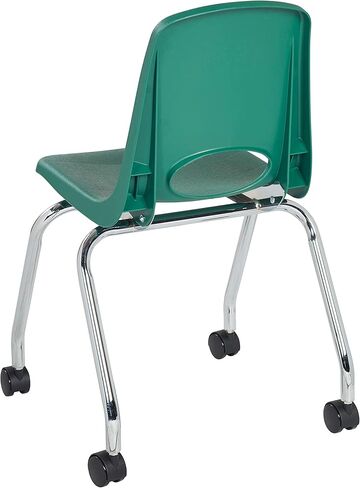 Factory Direct Partners 10372-BK كرسي مدرسي متنقل مقاس 18 بوصة بعجلات للأطفال والمراهقين والبالغين؛ مقعد مريح للتعلم في المنزل أو الفصل الدراسي أو المكتب - أسود (عبوتان) in Kuwait