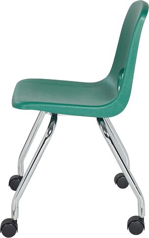 Factory Direct Partners 10372-BK كرسي مدرسي متنقل مقاس 18 بوصة بعجلات للأطفال والمراهقين والبالغين؛ مقعد مريح للتعلم في المنزل أو الفصل الدراسي أو المكتب - أسود (عبوتان) in Kuwait