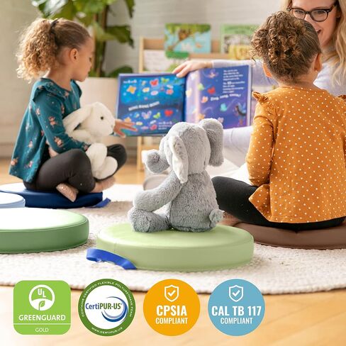 وسائد أرضية سوفت زون من ECR4Kids، مستديرة، مرنة للجلوس، أزرق فاتح، 6 قطع in Saudi Arabia