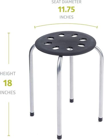 Pearington Plastic Classroom Furniture Stools for Kids, Multipurpose Stool Chairs, Flexible Seating, Stacking Stools, Stainless Steel Legs - Set of 5, Multi-Color in Kuwait