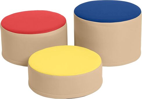 ECR4Kids SoftZone مجموعة البراز الملونة، مقاعد مرنة، متنوعة، 3 قطع in Saudi Arabia