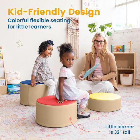 ECR4Kids SoftZone مجموعة البراز الملونة، مقاعد مرنة، متنوعة، 3 قطع in Saudi Arabia
