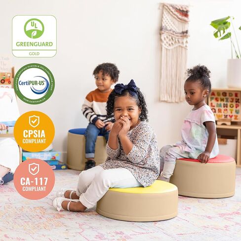 ECR4Kids SoftZone مجموعة البراز الملونة، مقاعد مرنة، متنوعة، 3 قطع in Saudi Arabia