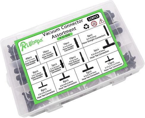 مجموعة متنوعة من موصلات الفراغ من النايلون الأسود، مجموعة متنوعة من موصلات أنابيب الفراغ الأوتوماتيكية من النايلون الأسود، 12 مقاسًا، لخراطيم السيارات P-O-058 in Kuwait