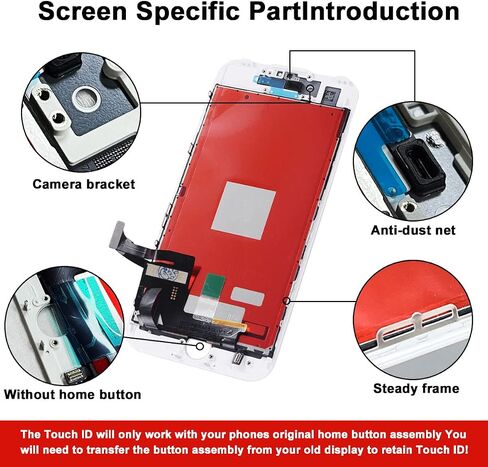 for iPhone 7 Screen Replacement ，4.7 inch Frame Assembly Display 3D Touch Screen LCD Digitizer with Repair Tools Kit Tempered Glass Screen Protector for A1660, A1778, A1779 (Black) in Saudi Arabia