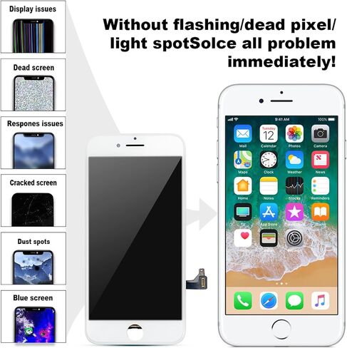 for iPhone 7 Screen Replacement ，4.7 inch Frame Assembly Display 3D Touch Screen LCD Digitizer with Repair Tools Kit Tempered Glass Screen Protector for A1660, A1778, A1779 (Black) in Saudi Arabia