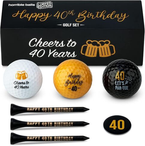 مجموعات عيد ميلاد الجولف من HORRIBLE BALLS - 30، 40، 50، 60، 70 - لعبة غولف جديدة مثالية له أو لها in Kuwait