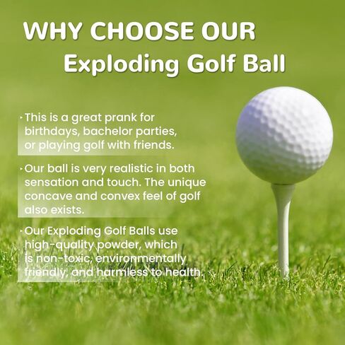 كرات جولف إكسبلودر مزحة، كرات جولف متفجرة (4 عبوات) هدايا كرة جولف نكتة، بودرة بيضاء مضحكة للجولف مع سحابة من خدعة الدخان الأبيض وكرات جولف مبتكرة in Kuwait