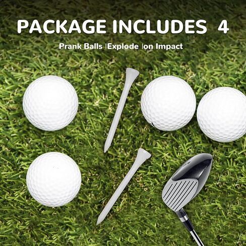كرات جولف إكسبلودر مزحة، كرات جولف متفجرة (4 عبوات) هدايا كرة جولف نكتة، بودرة بيضاء مضحكة للجولف مع سحابة من خدعة الدخان الأبيض وكرات جولف مبتكرة in Kuwait