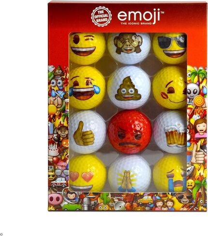 Emoji Official Novelty Fun Golf Balls Packs, Gift for Christmas, Multicoloured in Saudi Arabia