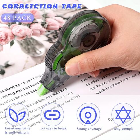 Yexiya 36 Pieces Correction Tapes Original Correction Wide Eraser Applicator Easy to Use Applicator Translucent Tapes Shows for Office Note Journal Scrapbooking, 0.2 Inch x 39.4 Feet in Saudi Arabia