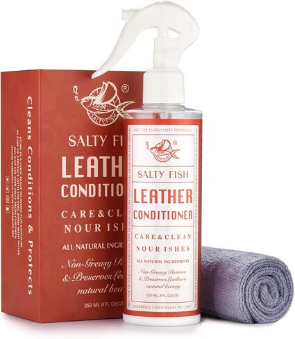 منظف ​​بلسم الجلد لأثاث الأريكة، مجموعة العناية بالجلد الطبيعي بالكامل للأريكة الجلدية، مقعد السيارة، الملابس، الحذاء، الحذاء (8 أونصة سائلة) in Kuwait