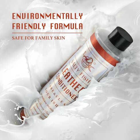 منظف ​​بلسم الجلد لأثاث الأريكة، مجموعة العناية بالجلد الطبيعي بالكامل للأريكة الجلدية، مقعد السيارة، الملابس، الحذاء، الحذاء (8 أونصة سائلة) in Kuwait