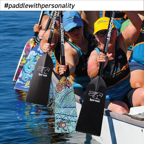 مجداف قارب التنين للرياضات المائية - أسود لامع - مجداف قارب التنين من ألياف الكربون قابل للتعديل - معتمد من IDBF - ملحقات قارب التنين in Kuwait