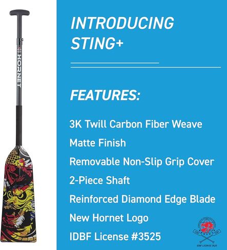 مجداف قارب التنين للرياضات المائية - Dragon Master - مجداف قارب التنين القابل للتعديل من ألياف الكربون - معتمد من IDBF - ملحقات قارب التنين - مجاذيف قارب التنين in Kuwait