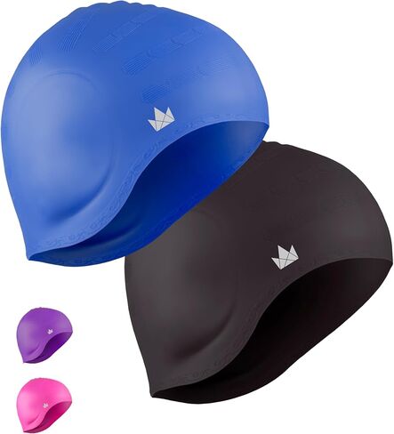The Friendly Swede Silicone Swim Cap, Durable Swim Caps for Women Swimming, Swimming Cap for Women, Swim Cap for Men, Swim Cap for Women in Saudi Arabia