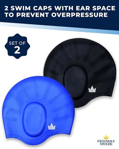 The Friendly Swede Silicone Swim Cap, Durable Swim Caps for Women Swimming, Swimming Cap for Women, Swim Cap for Men, Swim Cap for Women in Saudi Arabia