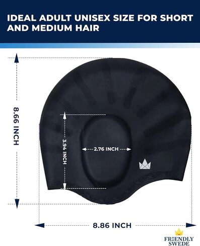 The Friendly Swede Silicone Swim Cap, Durable Swim Caps for Women Swimming, Swimming Cap for Women, Swim Cap for Men, Swim Cap for Women in Saudi Arabia