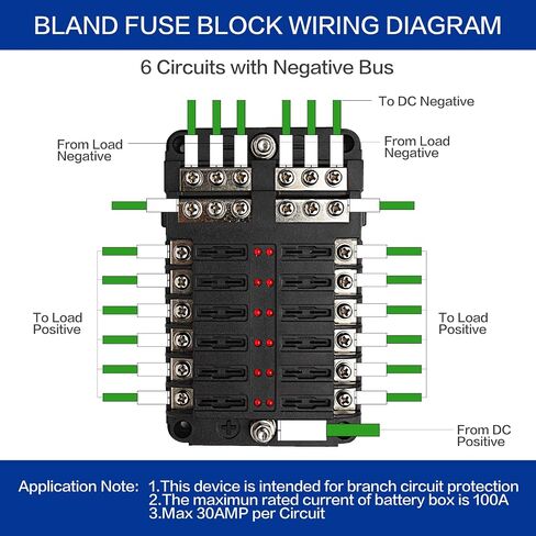 12 Way Fuse Block Waterproof Marine Fuse Holders with Positive & Negative Bus for 12-24V Automotive Boat Truck RV Fuses Included in Saudi Arabia