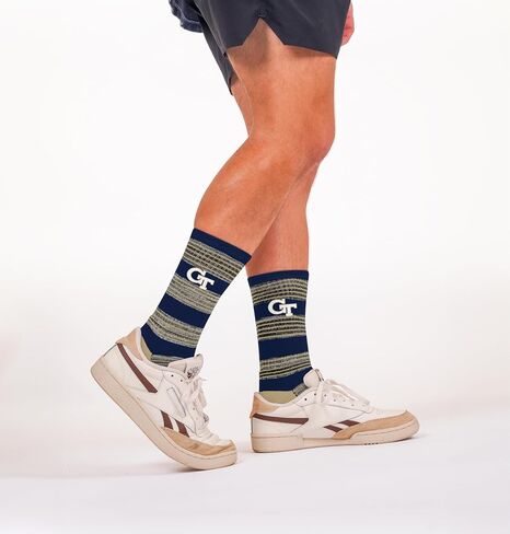 For Bare Feet Men's RMC Multi Stripe Crew Sock NCAA in Saudi Arabia