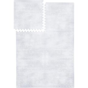 Premium Exercise & Baby Foam Play Mats - Stylish & Large Non-Toxic Odorless Floor Mat - 6 Tiles - Spacious 6ft x 4ft - Peel-Resistant Reinforced - Soft Thick, Waterproof - Lavender Gray