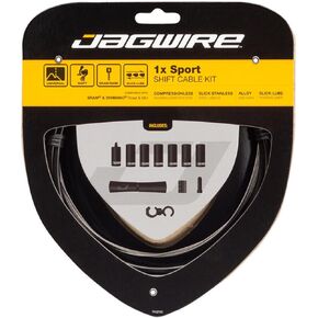 Jagwire - 1x Sport Sealed DIY Shift Cable Kit | for Road, MTN, and Gravel Bike | SRAM and Shimano Shifter Compatible, Sport Slick Cables with Compressionless Housing | Black