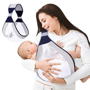 Baby S-ling Carrier Adjustable Baby Holder Ergonomic Baby Strap O-ne Shoulder Labor-Saving Baby Half Wrapped S-ling Hip Carrier with Breathable Mesh for Newborn to Toddler Cats Dogs Up to 44lbs-1