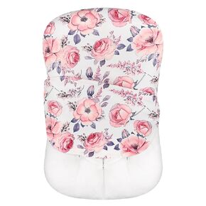 SWESEN Baby Lounger Cover, Removable Infant Lounger Slipcover for Girls, Ultra Soft Cover for Newborn Lounger, Snug Fitting Design, Pink Floral