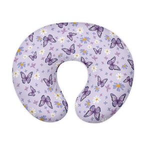 Butterfly Daisy Printed Nursing Pillow Cover for Infant, Soft Breathable Nursery Bottle Breast Feeding Pillow Slipcover for Breastfeeding Moms, Fits 22in*18in Pillow