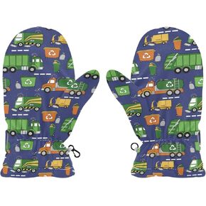 Red Fire Rescue Truck Boys Girls Gloves Toddler Mittens Warm Baby Kids Snowboarding Gloves Ski Gloves for Skiing Outdoor Sport S