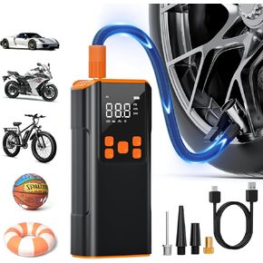 Zeee Tire Inflator Portable Air Compressor, 150PSI Portable Air Pump with Accurate Pressure LCD Display, 2X Fast Inflation Cordless Tire Pump for Car Bicycle Motorcycle Ball in Saudi Arabia