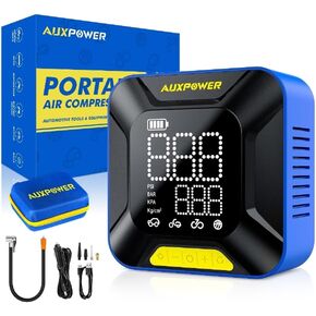 Tire Inflator Portable Air Compressor, 150PSI Air Pump for Car Tires with Auto-Shutoff, Tire Pump with 7800mAh Battery &12V DC Corded for Pickup SUV MPV Car Mortorcycle Bike Ball
