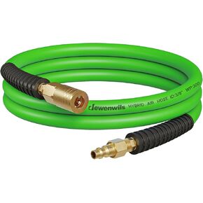 DEWENWILS 3/8 Inch x 50FT Hybrid Air Hose 300 PSI, Heavy Duty Air Compressor Hose with 1/4" Industrial Quick Coupler Fittings, Flexible and Kink Resistant Air Hose (Red)