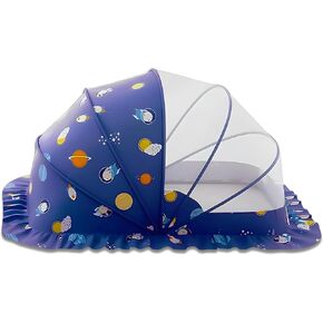 Mosquito Net, Ultra-Durable Half-Blackout, Mosquito Net for Bed, Crib Net Netting with 10Cm Hem Skirt(Blue, 47"x24"x26")