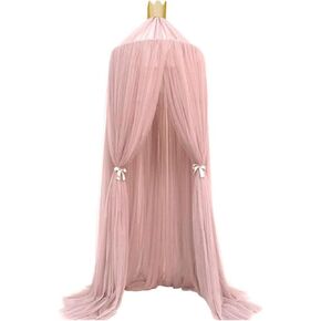 gernie M osquito Net, Elegant Dome Bed Canopy, Baby Crib Hanging Curtain with Hanging Kit, Soft Breathable Playing Tent Canopy, Princess Girls Room Decoration, 23.6 x 94.5inch ()