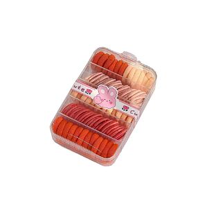 1 box of colorful ponytail clip elastic hair bands for all hair types high elasticity soft hair bands, ponytail clip hair bands flower hair accessories rubber bands