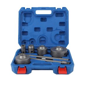 Concrete Hole Saw Kit, 9Pcs Carbon Steel Hole Saw Cutter Concrete Wall Drill Bit Kit Hole Cutting Tool with Shank and Carry Case for Drilling Concrete Cement Stone Brick 30mm-100mm